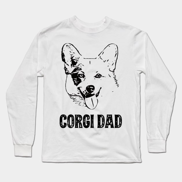 Corgi Dad Pembroke Welsh Corgi Long Sleeve T-Shirt by DoggyStyles